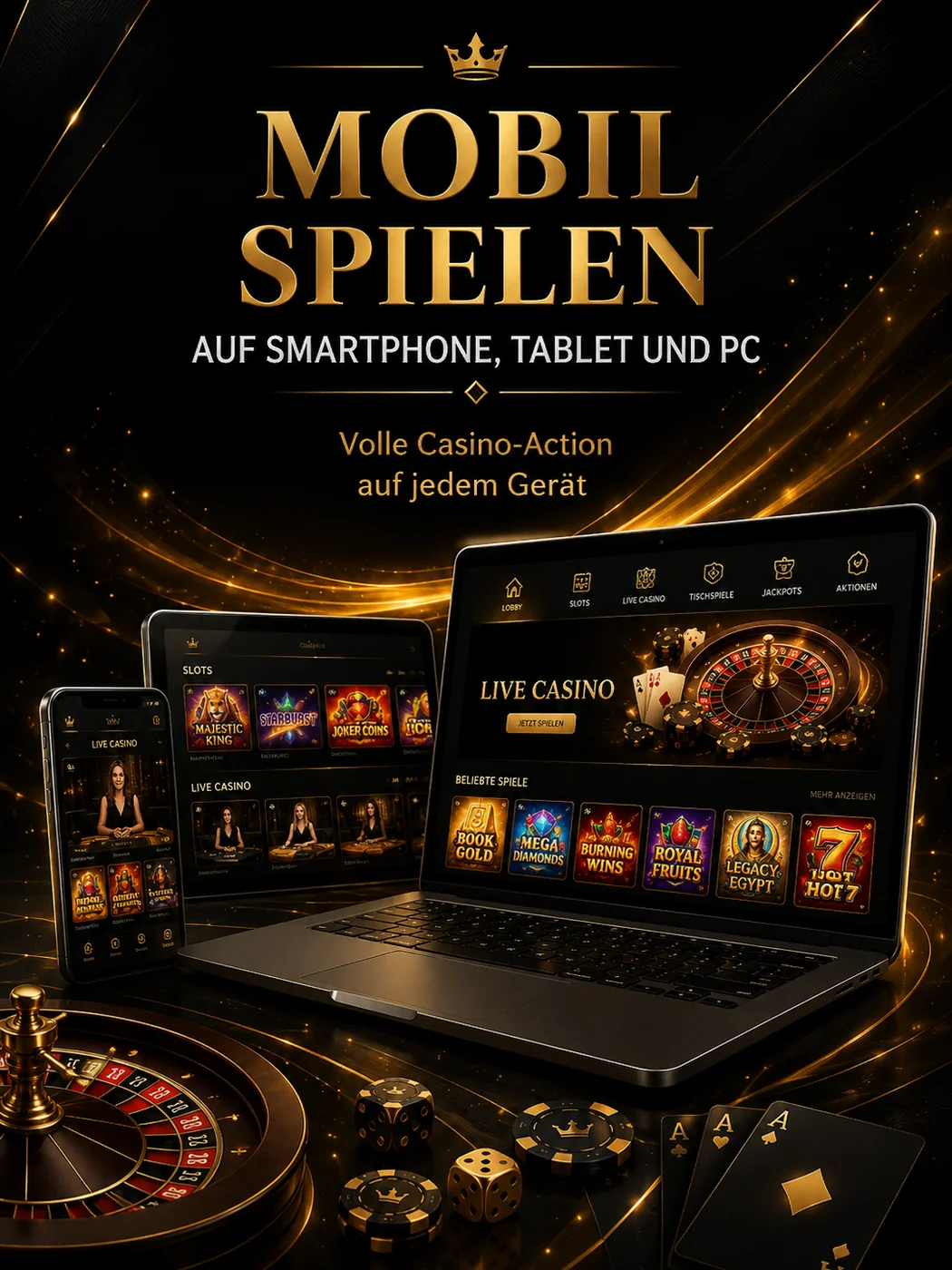 Knossi Casino mobil auf Smartphone Tablet und PC
